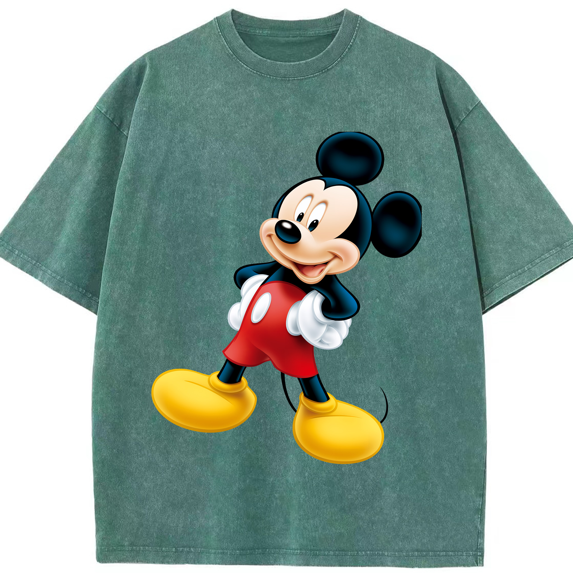 （画像用） ミッキーマウス Mickey Mouse 綿100% ヴィンテージ風 半袖Tシャツ（フロントプリント）